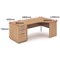 Impulse Panel End Corner Desk with 800mm Pedestal, Right Hand, 1800mm Wide, Beech, Installed