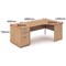 Impulse 1800mm Corner Desk with 800mm Desk High Pedestal, Right Hand, Panel End Leg, Beech