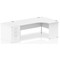Impulse 1800mm Corner Desk with 800mm Desk High Pedestal, Right Hand, Panel End Leg, White