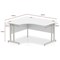 Impulse 1400mm Corner Desk with 600mm Desk High Pedestal, Left Hand, Silver Cable Managed Leg, White