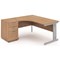 Impulse Plus Corner Desk with 600mm Pedestal, Left Hand, 1600mm Wide, Silver Cable Managed Legs, Beech, Installed