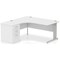Impulse 1600mm Corner Desk with 600mm Desk High Pedestal, Left Hand, Silver Cable Managed Leg, White Impulse 1600mm Corner Desk with 600mm Desk High Pedestal, Left Hand, Silver Cable Managed Leg, White