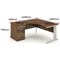 Impulse 1600mm Corner Desk with 600mm Desk High Pedestal, Left Hand, Silver Cable Managed Leg, Walnut