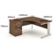 Impulse Plus Corner Desk with 600mm Pedestal, Left Hand, 1800mm Wide, Silver Cable Managed Legs, Walnut, Installed