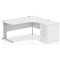 Impulse 1600mm Corner Desk with 600mm Desk High Pedestal, Right Hand, Silver Cable Managed Leg, White Impulse 1600mm Corner Desk with 600mm Desk High Pedestal, Right Hand, Silver Cable Managed Leg, White