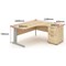 Impulse 1600mm Corner Desk with 600mm Desk High Pedestal, Right Hand, Silver Cable Managed Leg, Maple Impulse 1600mm Corner Desk with 600mm Desk High Pedestal, Right Hand, Silver Cable Managed Leg, Maple