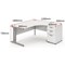 Impulse 1800mm Corner Desk with 600mm Desk High Pedestal, Right Hand, Silver Cable Managed Leg, White Impulse 1800mm Corner Desk with 600mm Desk High Pedestal, Right Hand, Silver Cable Managed Leg, White