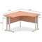 Impulse 1400mm Corner Desk with 800mm Desk High Pedestal, Left Hand, Silver Cable Managed Leg, Beech