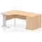 Impulse 1400mm Corner Desk with 800mm Desk High Pedestal, Left Hand, Silver Cable Managed Leg, Maple