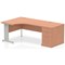 Impulse 1600mm Corner Desk with 800mm Desk High Pedestal, Left Hand, Silver Cable Managed Leg, Beech