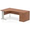 Impulse 1600mm Corner Desk with 800mm Desk High Pedestal, Left Hand, Silver Cable Managed Leg, Walnut