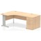 Impulse 1600mm Corner Desk with 800mm Desk High Pedestal, Left Hand, Silver Cable Managed Leg, Maple