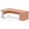 Impulse 1800mm Corner Desk with 800mm Desk High Pedestal, Left Hand, Silver Cable Managed Leg, Beech