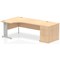 Impulse 1800mm Corner Desk with 800mm Desk High Pedestal, Left Hand, Silver Cable Managed Leg, Maple