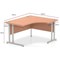 Impulse 1400mm Corner Desk with 800mm Desk High Pedestal, Right Hand, Silver Cable Managed Leg, Beech