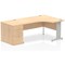 Impulse 1600mm Corner Desk with 800mm Desk High Pedestal, Right Hand, Silver Cable Managed Leg, Maple