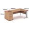 Impulse Plus Corner Desk with 800mm Pedestal, Right Hand, 1800mm Wide, Silver Cable Managed Legs, Beech, Installed