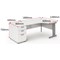 Impulse 1800mm Corner Desk with 800mm Desk High Pedestal, Right Hand, Silver Cable Managed Leg, White