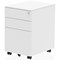 Impulse 3 Drawer Steel Mobile Pedestal, White