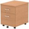 Impulse 2 Drawer Mobile Pedestal, Oak