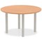 Impulse Circular Table, 1200mm, Oak, Silver Post Leg