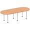 Impulse Boardroom Table, 2400mm, Oak, Silver Post Leg