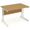 Impulse Rectangular Desk, 1200mm Wide, Silver Legs, Oak, Installed