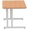 Impulse 1200mm Rectangular Desk, Silver Cantilever Leg, Oak