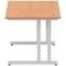 Impulse 1200mm Rectangular Desk, Silver Cantilever Leg, Oak
