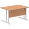 Impulse 1200mm Rectangular Desk, Silver Cantilever Leg, Oak