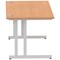 Impulse 1400mm Rectangular Desk, Silver Cantilever Leg, Oak