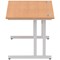 Impulse 1400mm Rectangular Desk, Silver Cantilever Leg, Oak