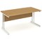 Impulse Rectangular Desk, 1600mm Wide, Silver Legs, Oak, Installed