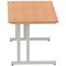 Impulse 1600mm Rectangular Desk, Silver Cantilever Leg, Oak