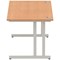 Impulse 1600mm Rectangular Desk, Silver Cantilever Leg, Oak