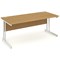 Impulse Rectangular Desk, 1800mm Wide, Silver Legs, Oak, Installed