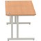 Impulse 1800mm Rectangular Desk, Silver Cantilever Leg, Oak