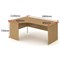 Impulse Panel End Corner Desk, Left Hand, 1800mm Wide, Oak, Installed