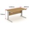 Impulse Plus Rectangular Desk, 1200mm Wide, Silver Cable Managed Legs, Oak, Installed