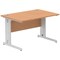 Impulse 1200mm Rectangular Desk, Silver Cable Managed Leg, Oak