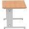 Impulse 1200mm Rectangular Desk, Silver Cable Managed Leg, Oak
