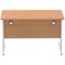Impulse 1200mm Rectangular Desk, Silver Cable Managed Leg, Oak