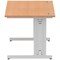 Impulse 1200mm Rectangular Desk, Silver Cable Managed Leg, Oak