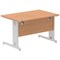 Impulse 1200mm Rectangular Desk, Silver Cable Managed Leg, Oak