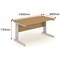 Impulse Plus Rectangular Desk, 1400mm Wide, Silver Cable Managed Legs, Oak, Installed