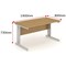 Impulse 1400mm Rectangular Desk, Silver Cable Managed Leg, Oak