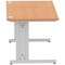 Impulse 1400mm Rectangular Desk, Silver Cable Managed Leg, Oak