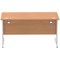 Impulse 1400mm Rectangular Desk, Silver Cable Managed Leg, Oak