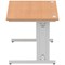 Impulse 1400mm Rectangular Desk, Silver Cable Managed Leg, Oak