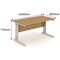 Impulse 1600mm Rectangular Desk, Silver Cable Managed Leg, Oak